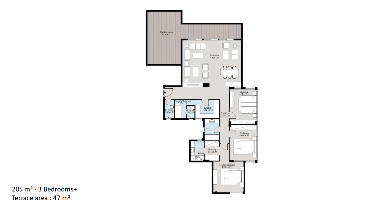 Floor plan for apartment at Acasa Mia