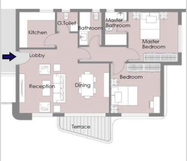 Floor plan for apartment at Palm Hills New Cairo