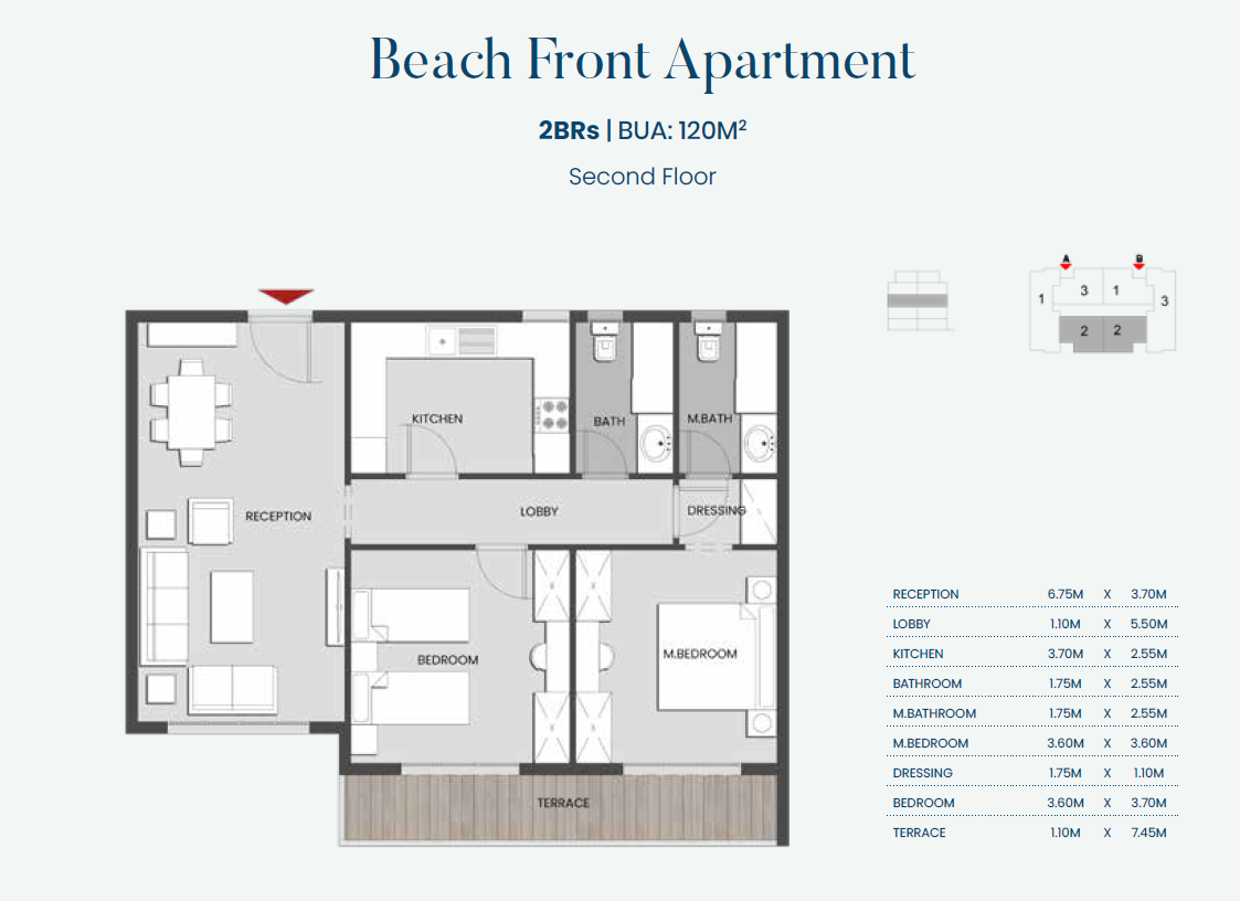 Floor plan for apartment at Aliva Mountain View Mostakbal City
