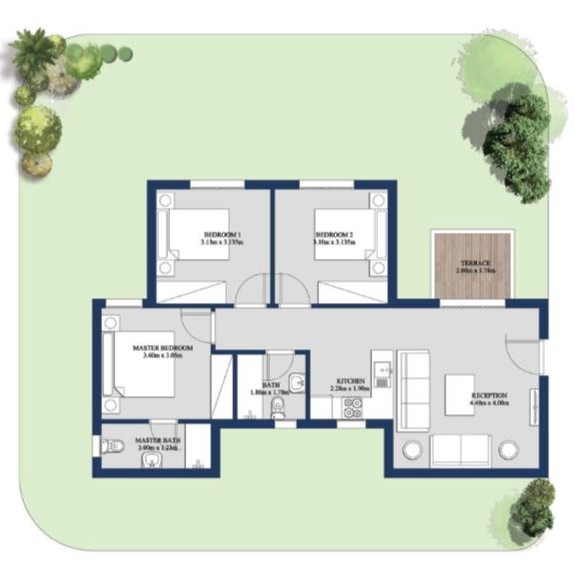 Floor plan for chalet at Mountain View Ras El Hekma