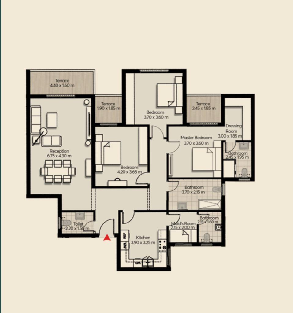 Floor plan for apartment at Mar ville