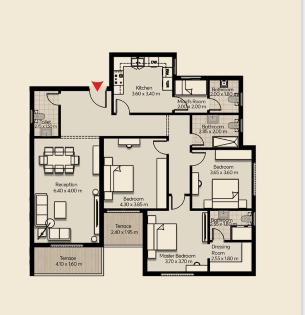 Floor plan for apartment at Mar ville