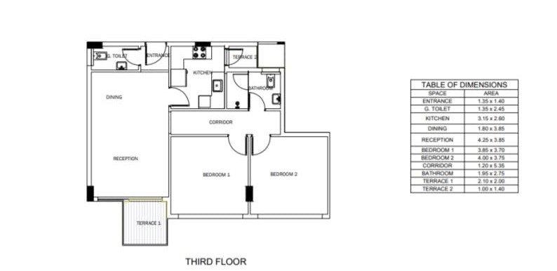 Floor plan for apartment at Leaves