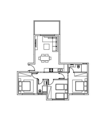 Floor plan for chalet at Cali Coast Ras El Hekma