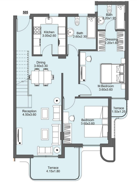 Floor plan for penthouse at Amara