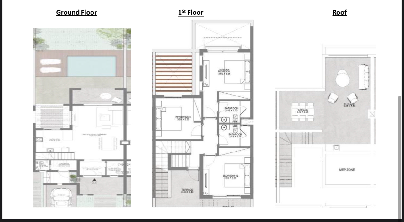 Floor plan for townhouse at Makadi Heights
