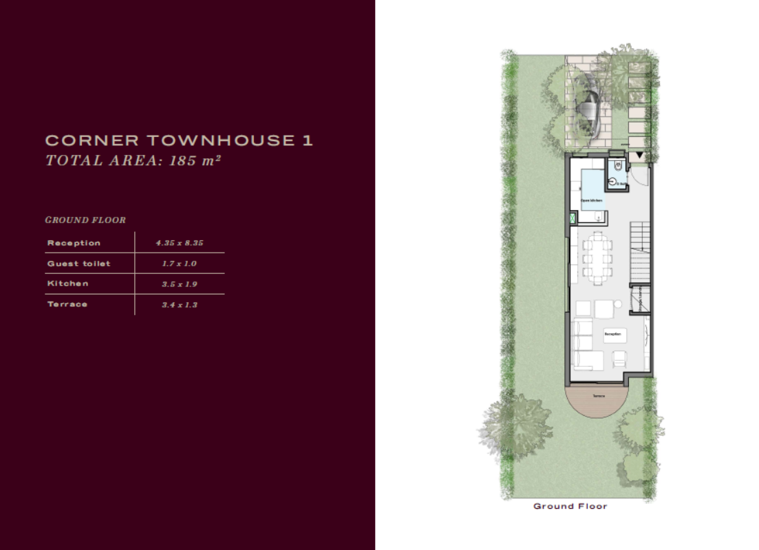 Floor plan for townhouse at Scenes