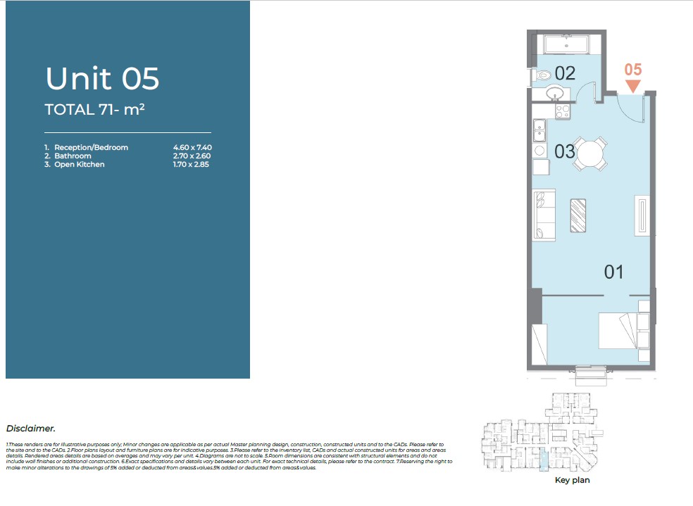 Floor plan for studio at Il Latini City Edge
