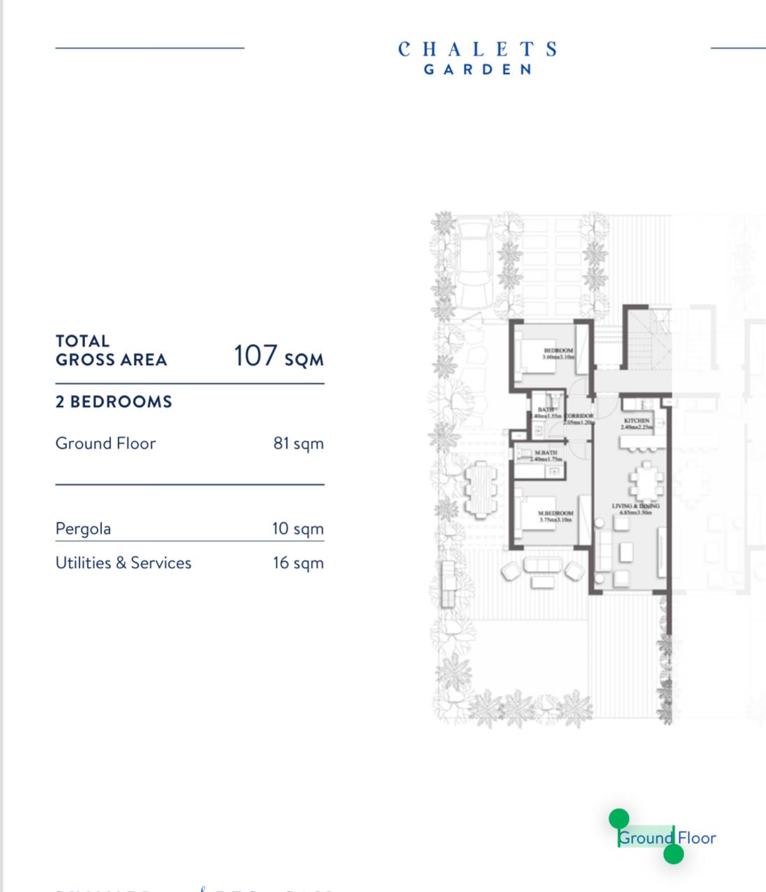 Floor plan for chalet at Plage