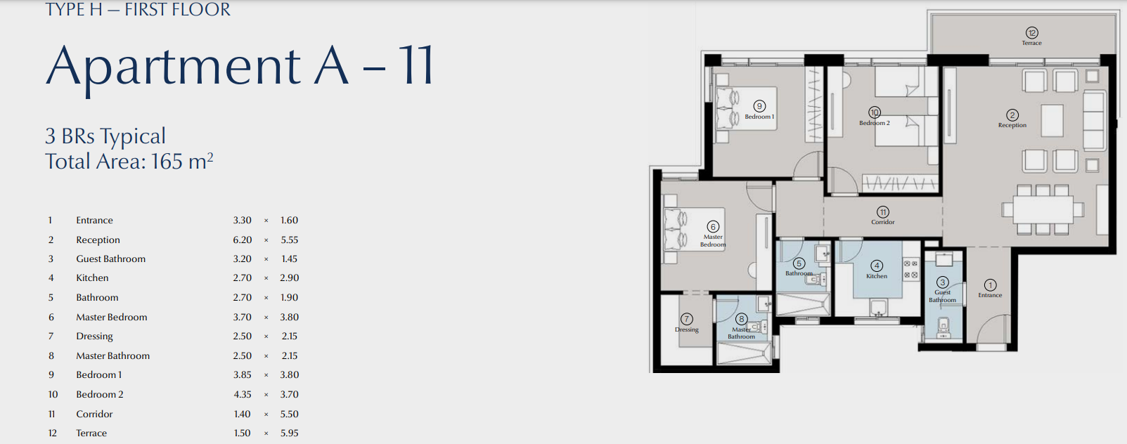 Floor plan for apartment at Bluetree