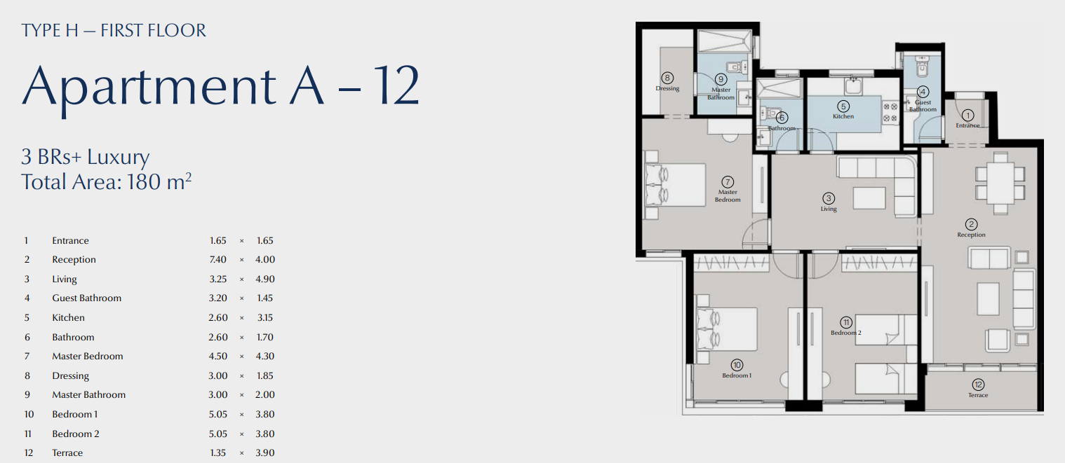 Floor plan for apartment at Bluetree