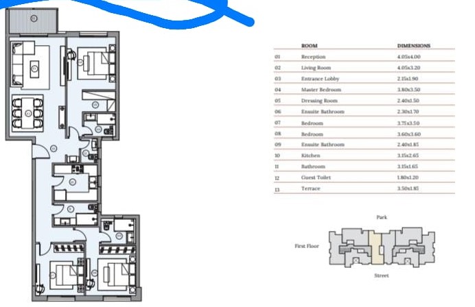 Floor plan for apartment at HAPTown