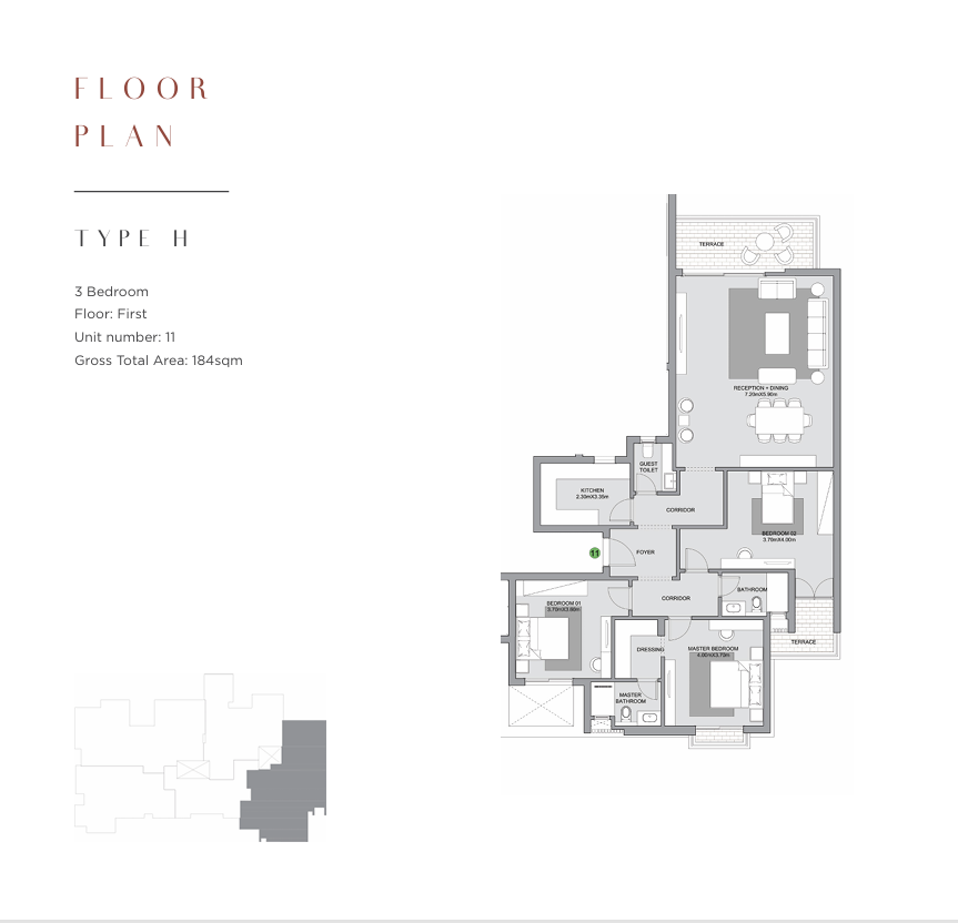 Floor plan for apartment at The Estates Residence