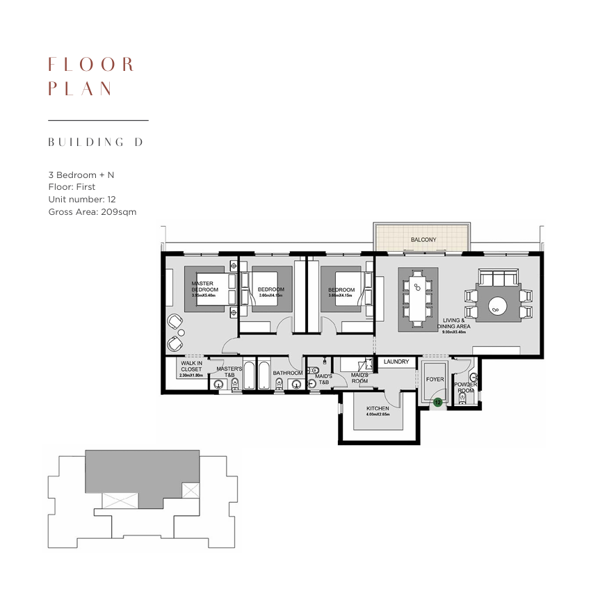 Floor plan for apartment at The Estates Residence