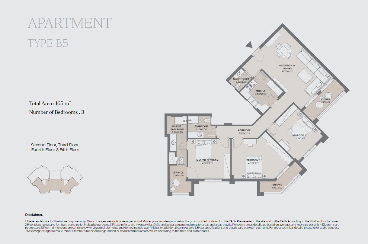 Floor plan for apartment at Al Maqsad Park
