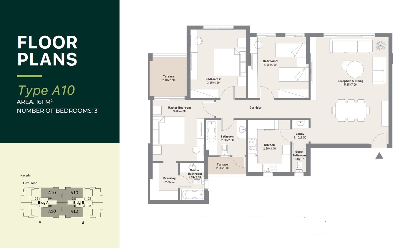 Floor plan for apartment at Al Maqsad