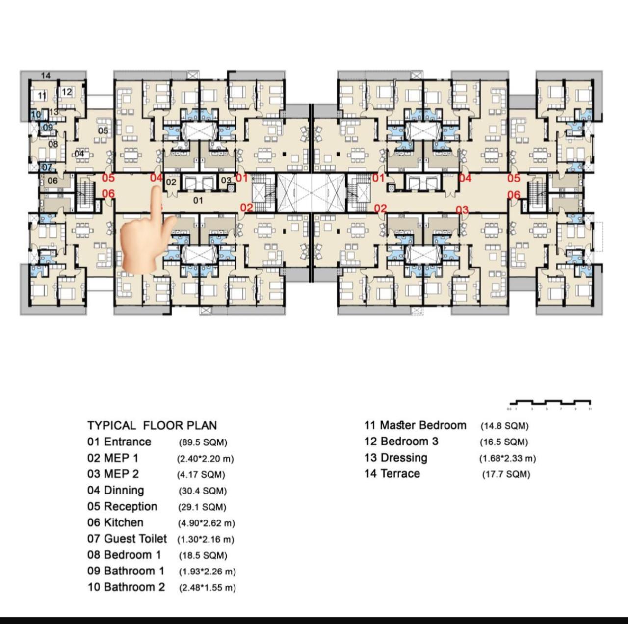 Floor plan for apartment at Mazarine