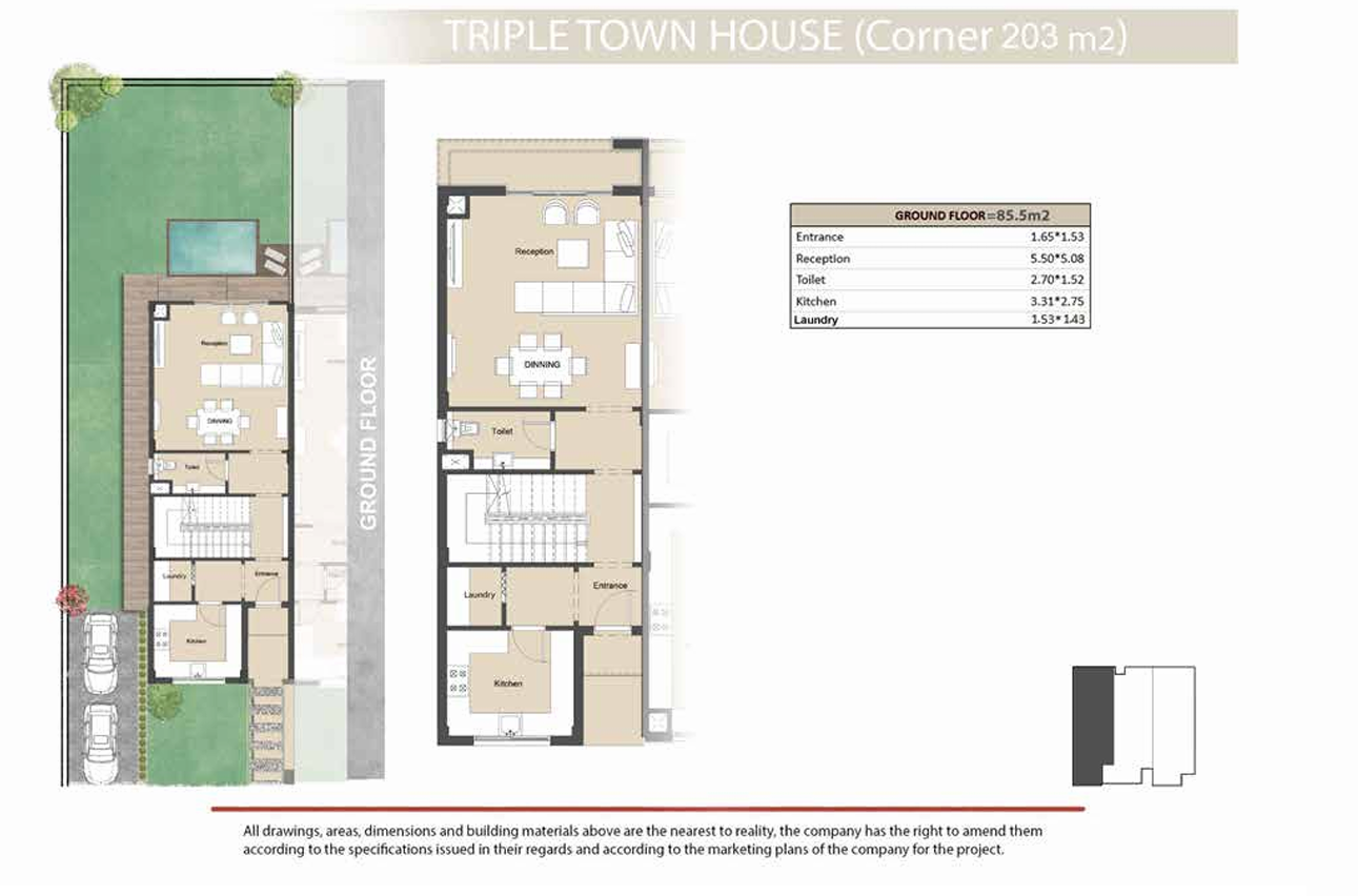 Floor plan for townhouse at Keeva