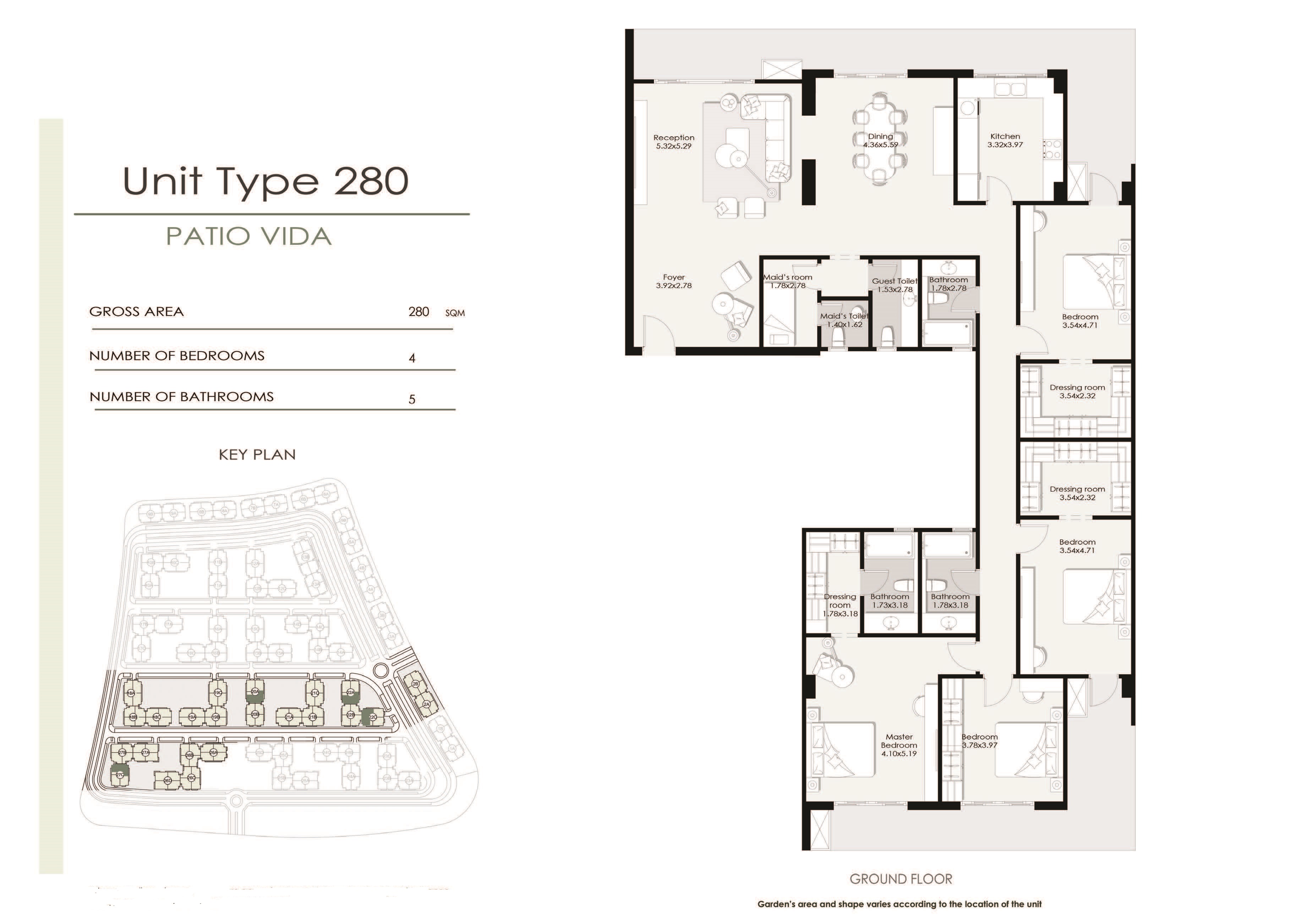 Floor plan for apartment at Patio Vida