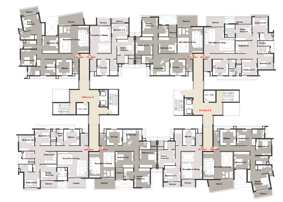 Floor plan for apartment at Palm Hills New Cairo