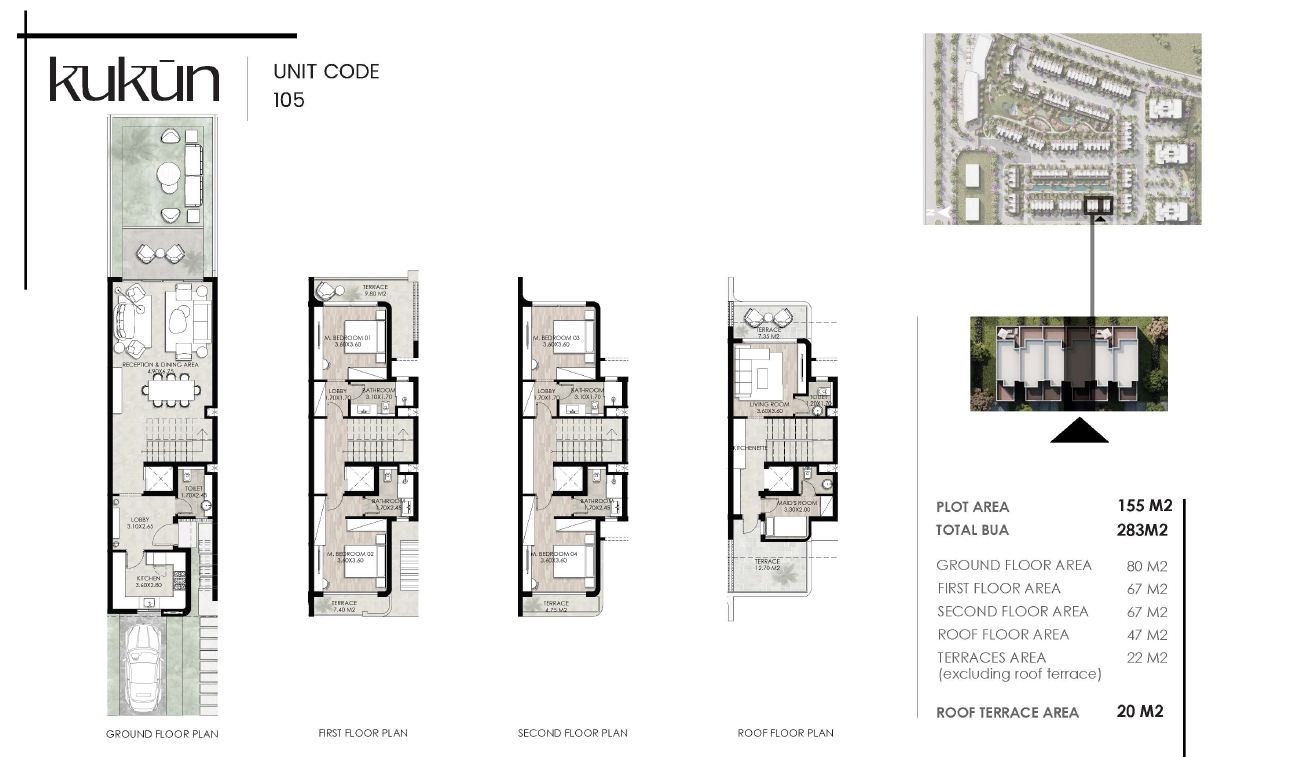 Floor plan for townhouse at Kukun