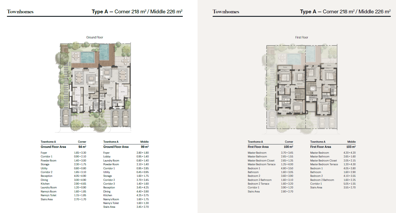 Floor plan for townhouse at Ever New Cairo
