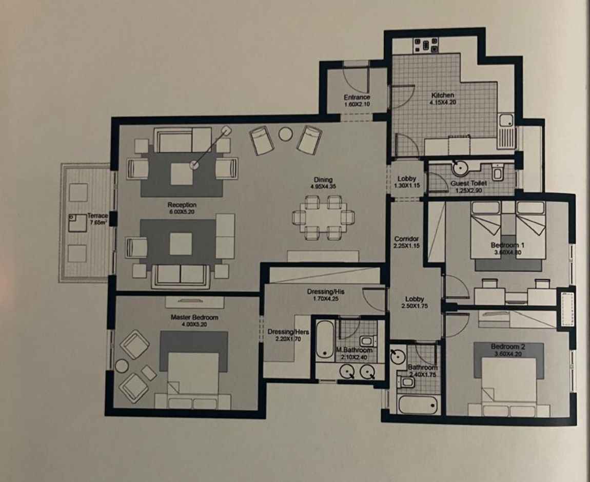 Floor plan for apartment at Westown Residences