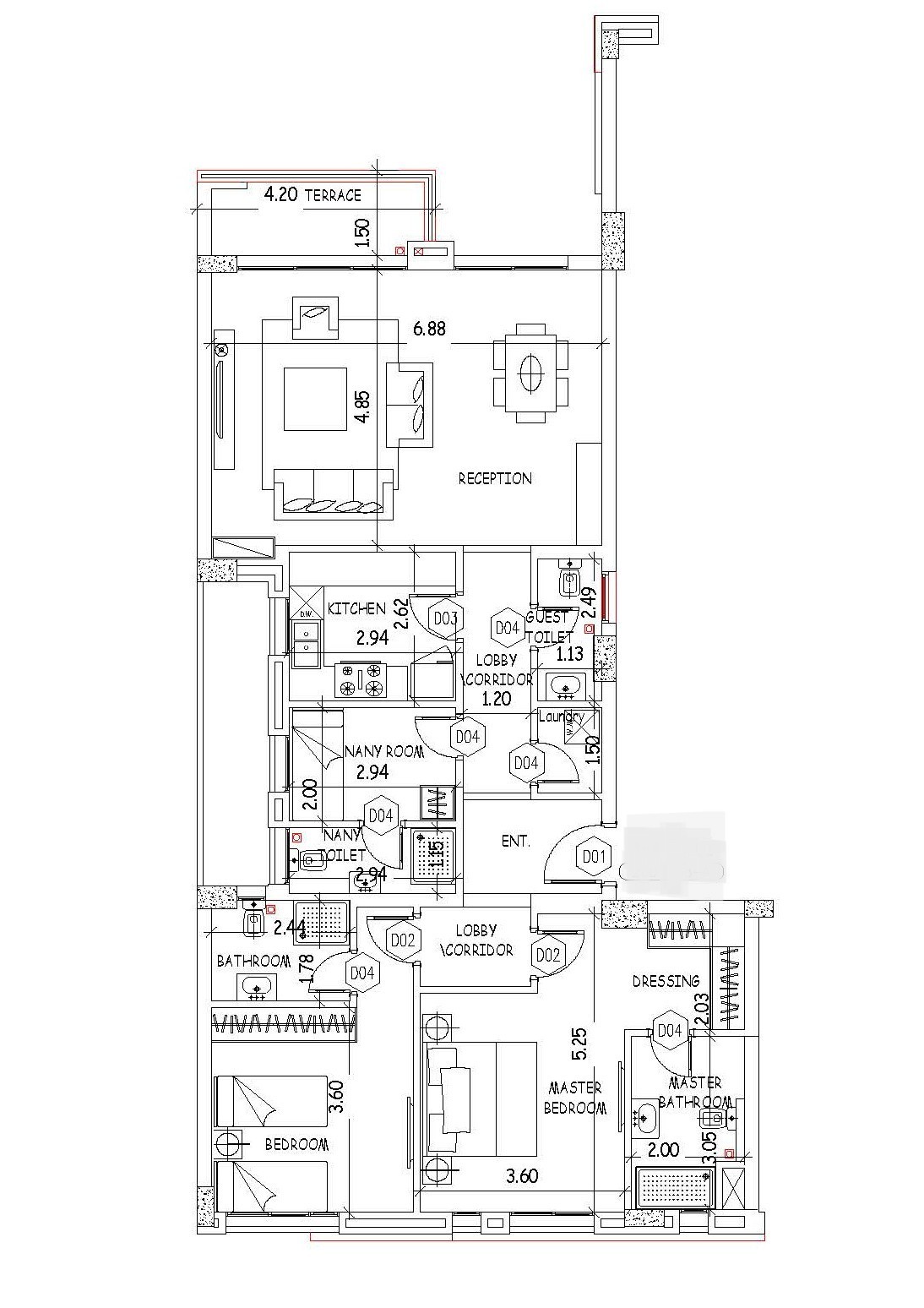 Floor plan for apartment at HAPTown