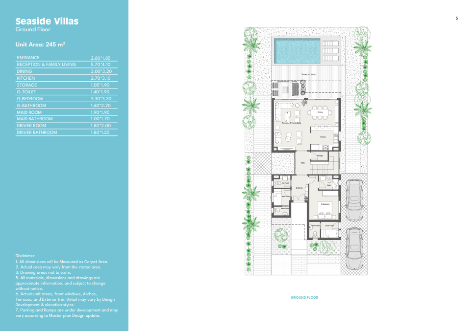 Floor plan for villa at Summer