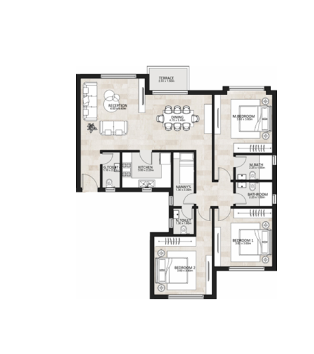 Floor plan for apartment at Garden Lakes
