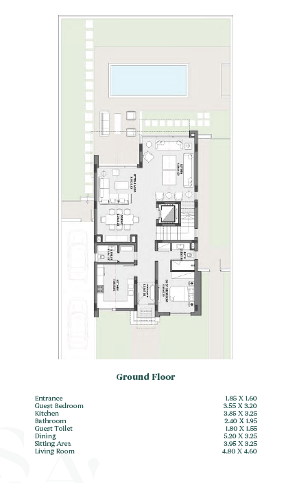Floor plan for villa at Saada