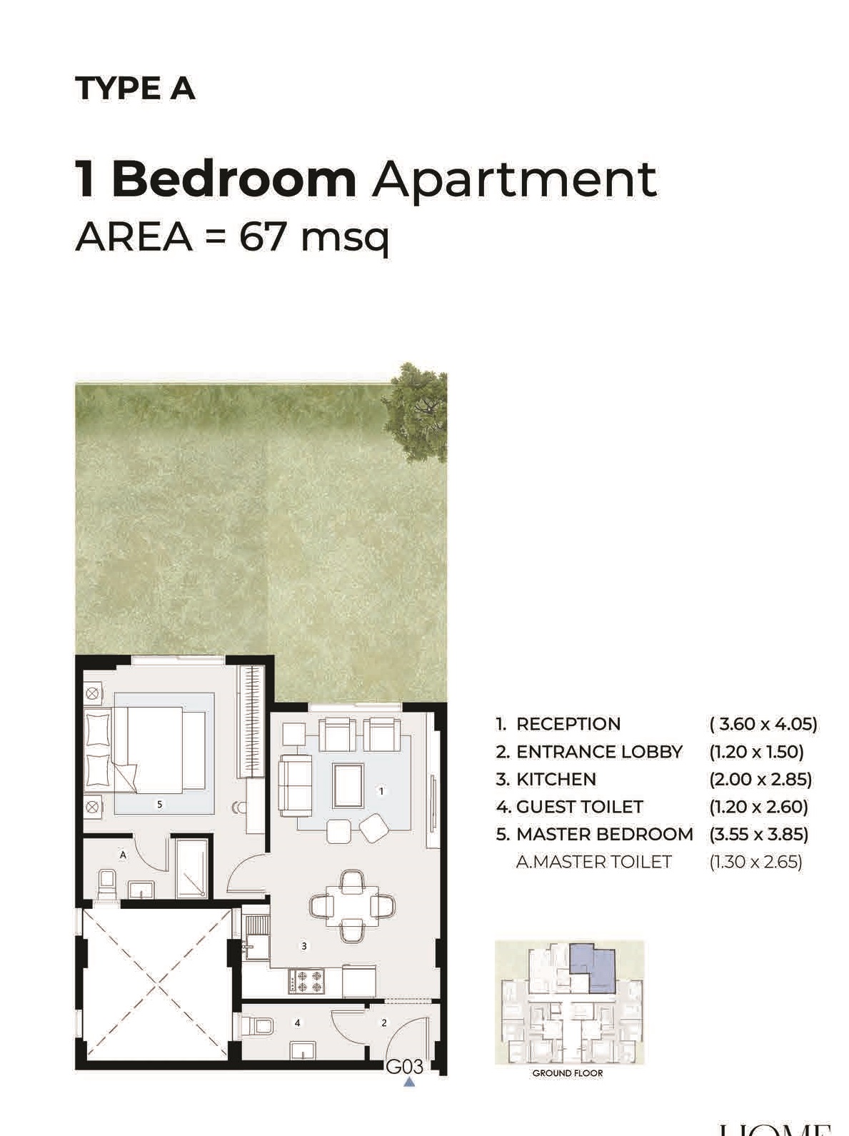 Floor plan for apartment at Home Residence