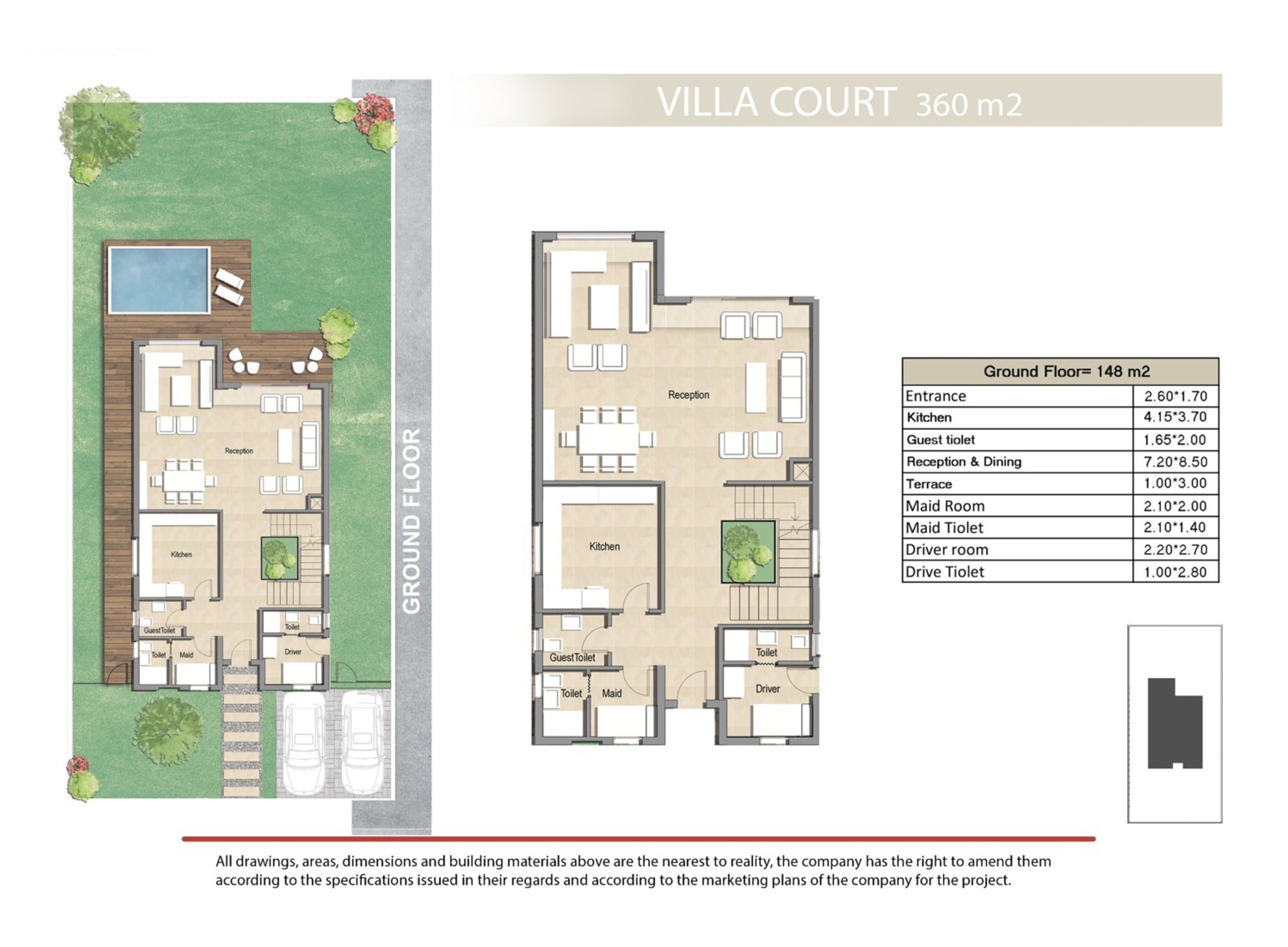 Floor plan for villa at Keeva