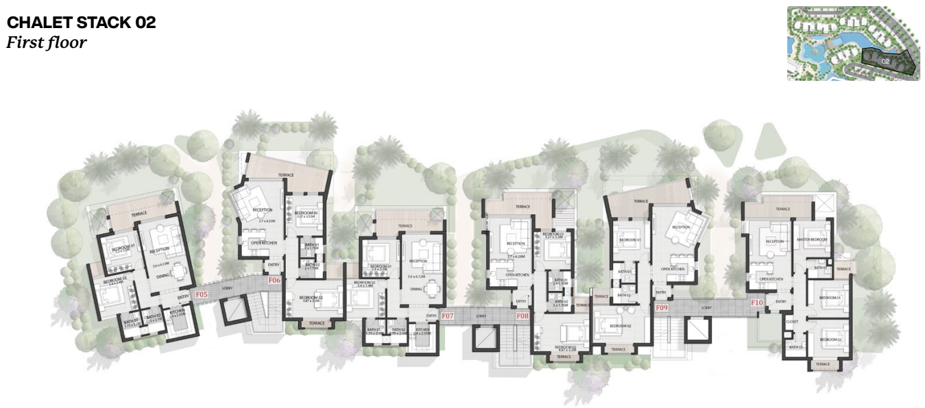 Floor plan for chalet at Rivette - Amwaj