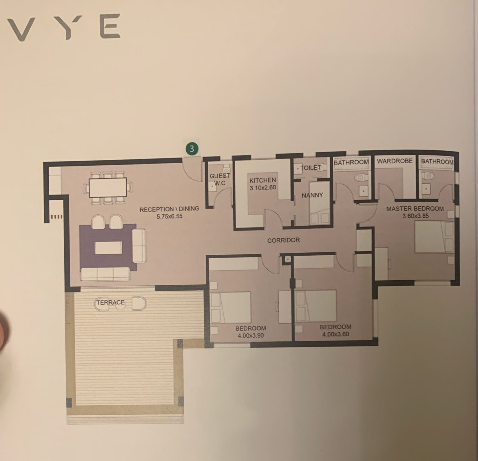 Floor plan for apartment at VYE SODIC