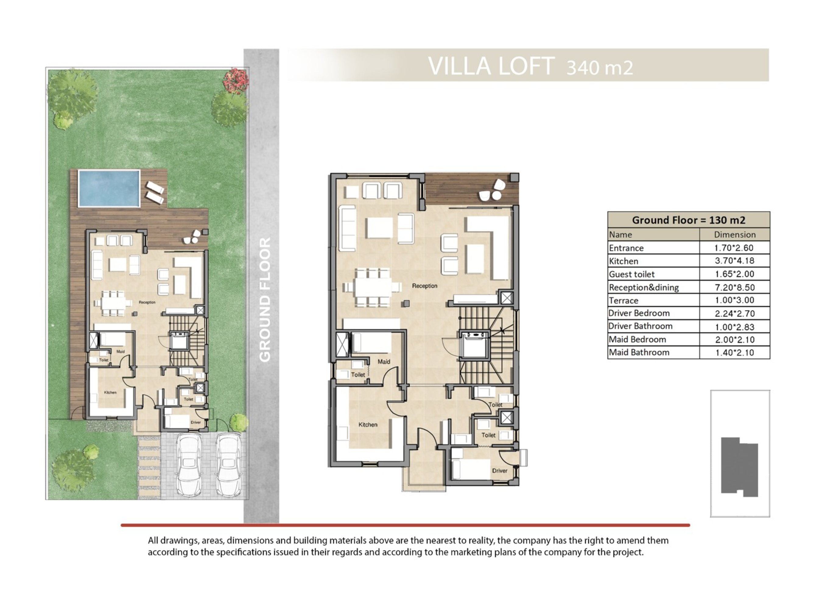Floor plan for villa at Keeva