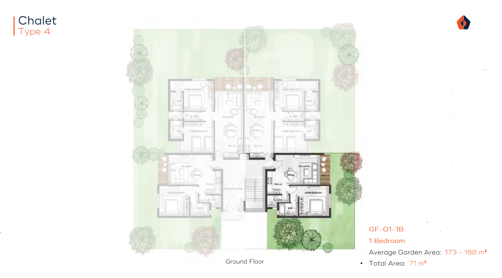 Floor plan for chalet at Cali Coast Ras El Hekma