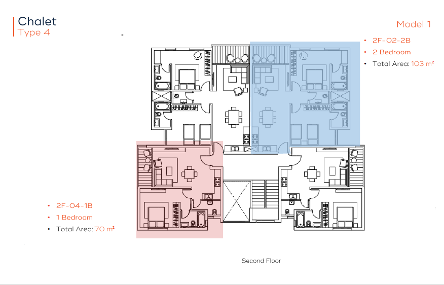 Floor plan for chalet at Cali Coast Ras El Hekma