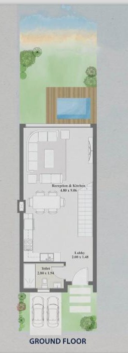 Floor plan for townhouse at Azzar Island