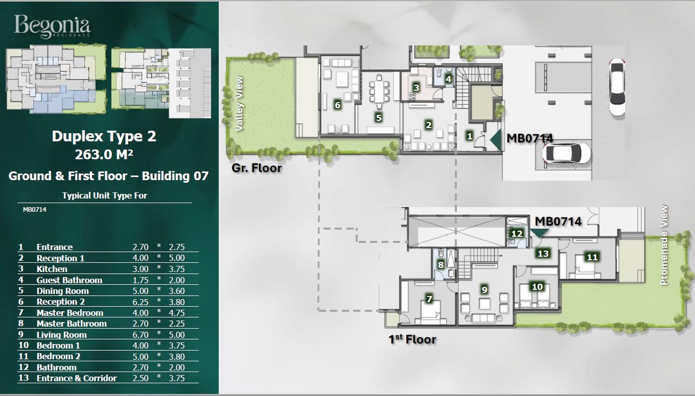 Floor plan for duplex at Begonia Residence