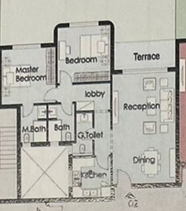 Floor plan for apartment at Palm Hills New Cairo