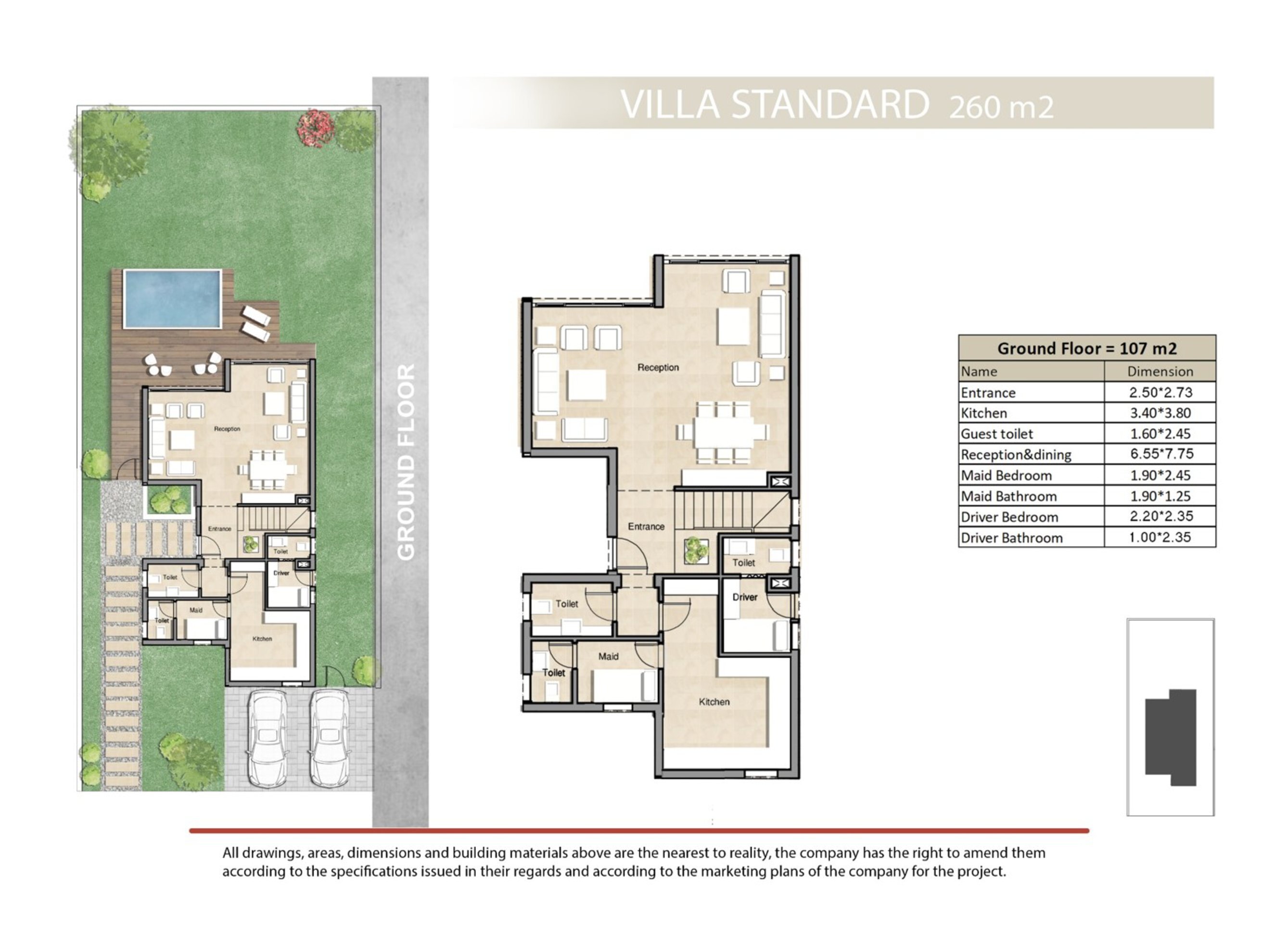 Floor plan for villa at Keeva