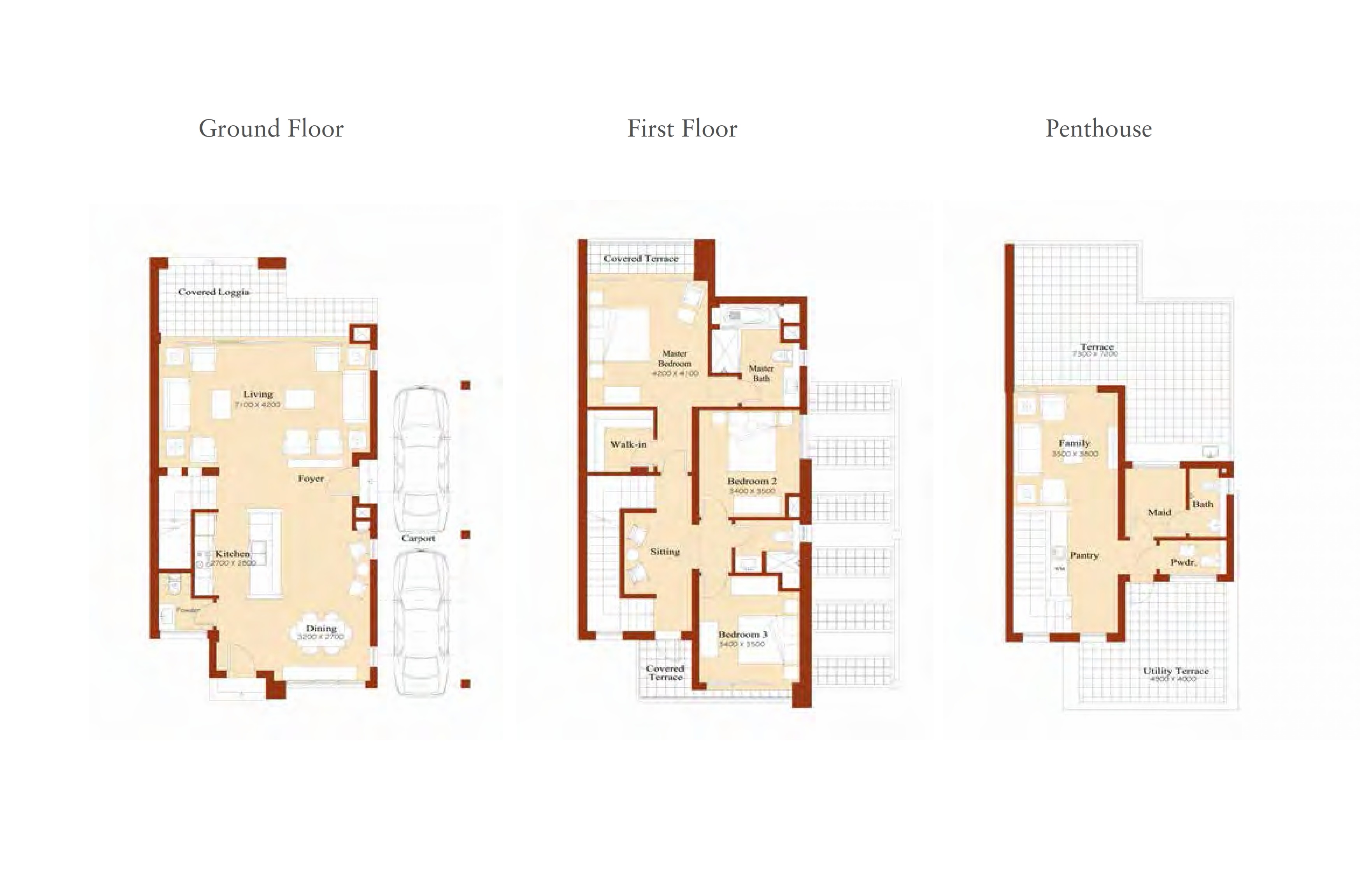 Floor plan for townhouse at Marassi