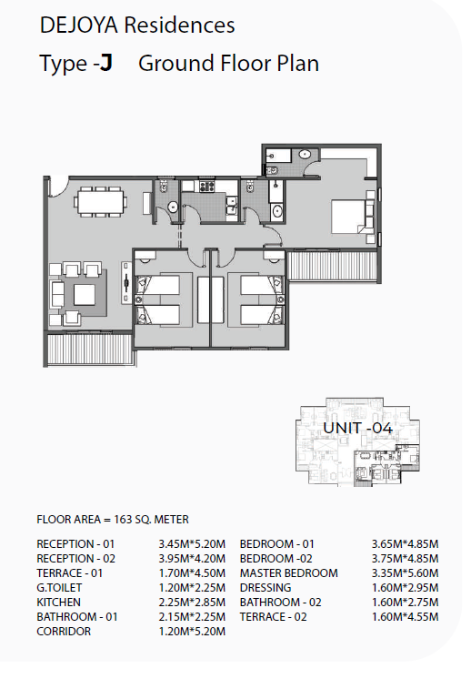 Floor plan for apartment at Dejoya Residence