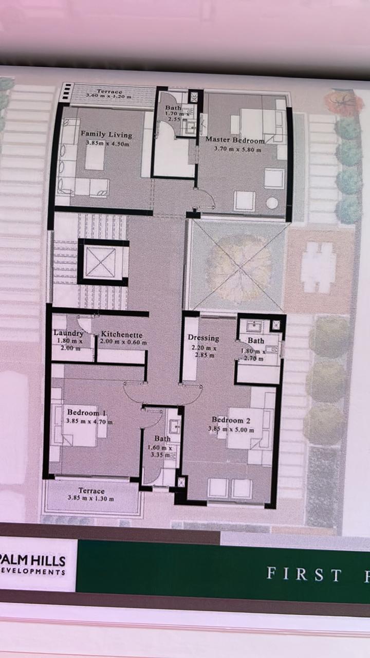 Floor plan for villa at Palm Hills New Cairo