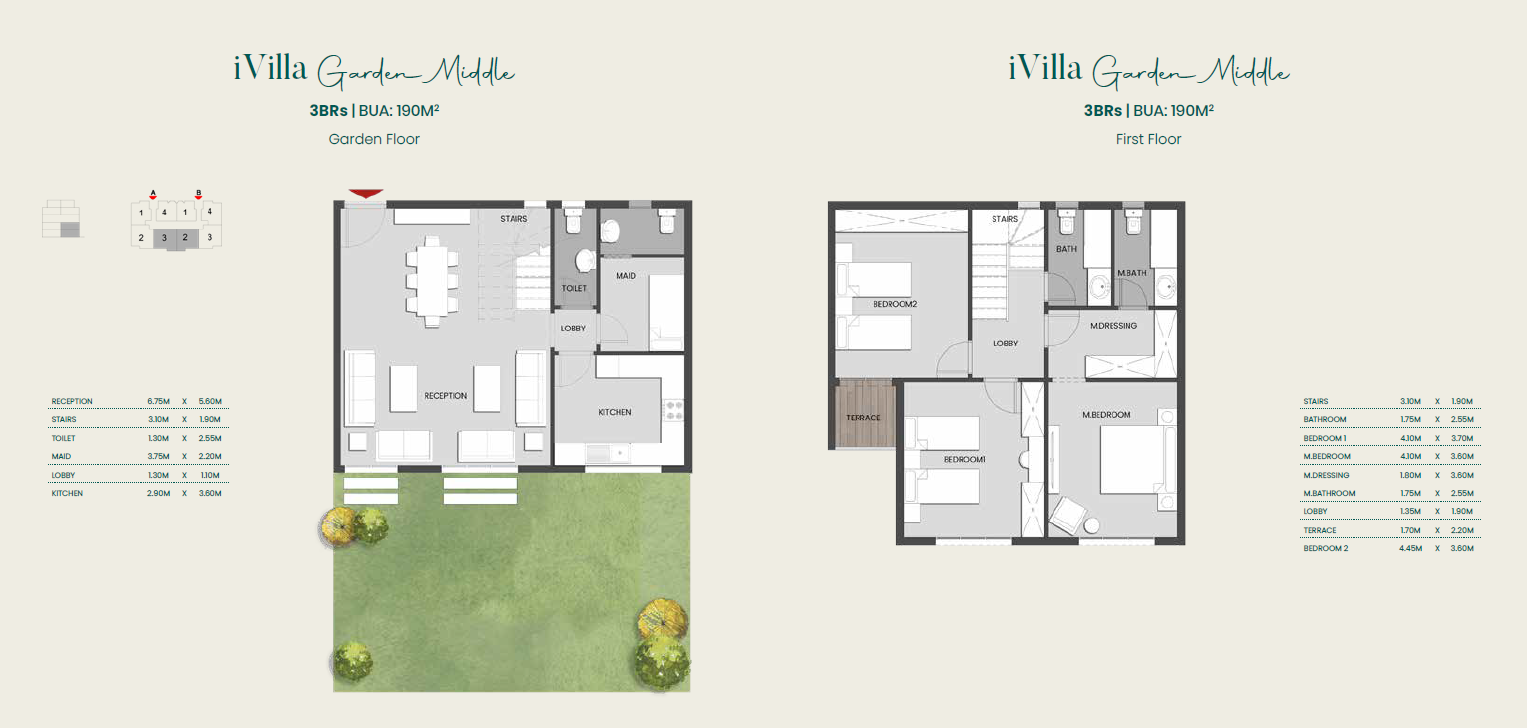 Floor plan for duplex at Aliva Mountain View Mostakbal City