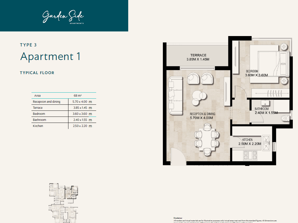 Floor plan for apartment at Garden Lakes