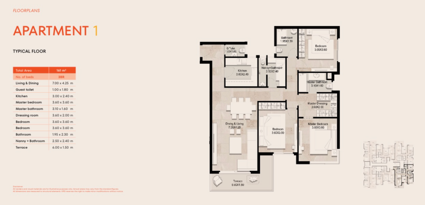 Floor plan for apartment at Parkway Residence - Hyde Park