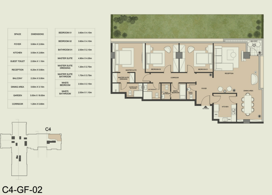 Floor plan for apartment at Edge