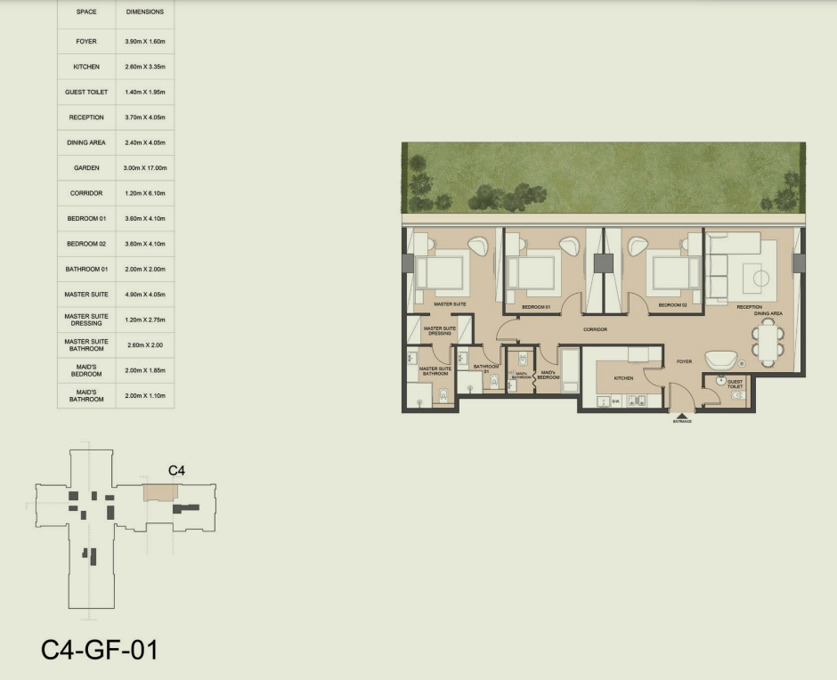Floor plan for apartment at Edge